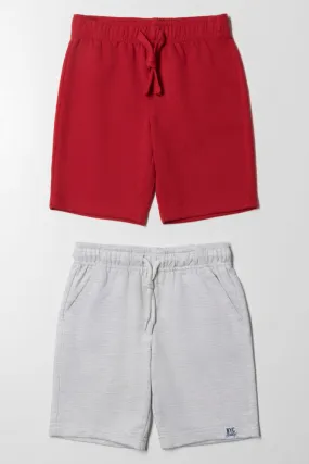 2 Pack Shorts Grey And Red