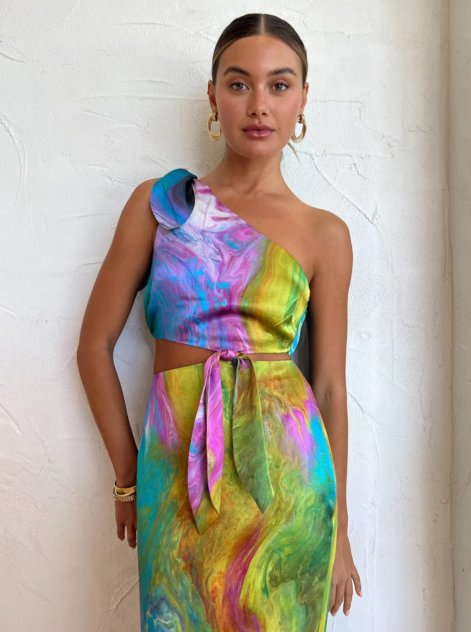 Alemais Irving Knot Midi Dress in Multi