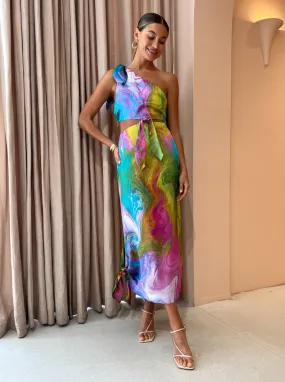 Alemais Irving Knot Midi Dress in Multi
