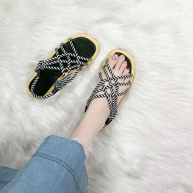 BOOPDO DESIGN CHUNKY ROPE SANDALS
