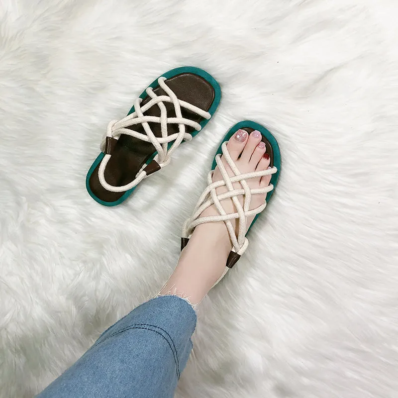 BOOPDO DESIGN CHUNKY ROPE SANDALS