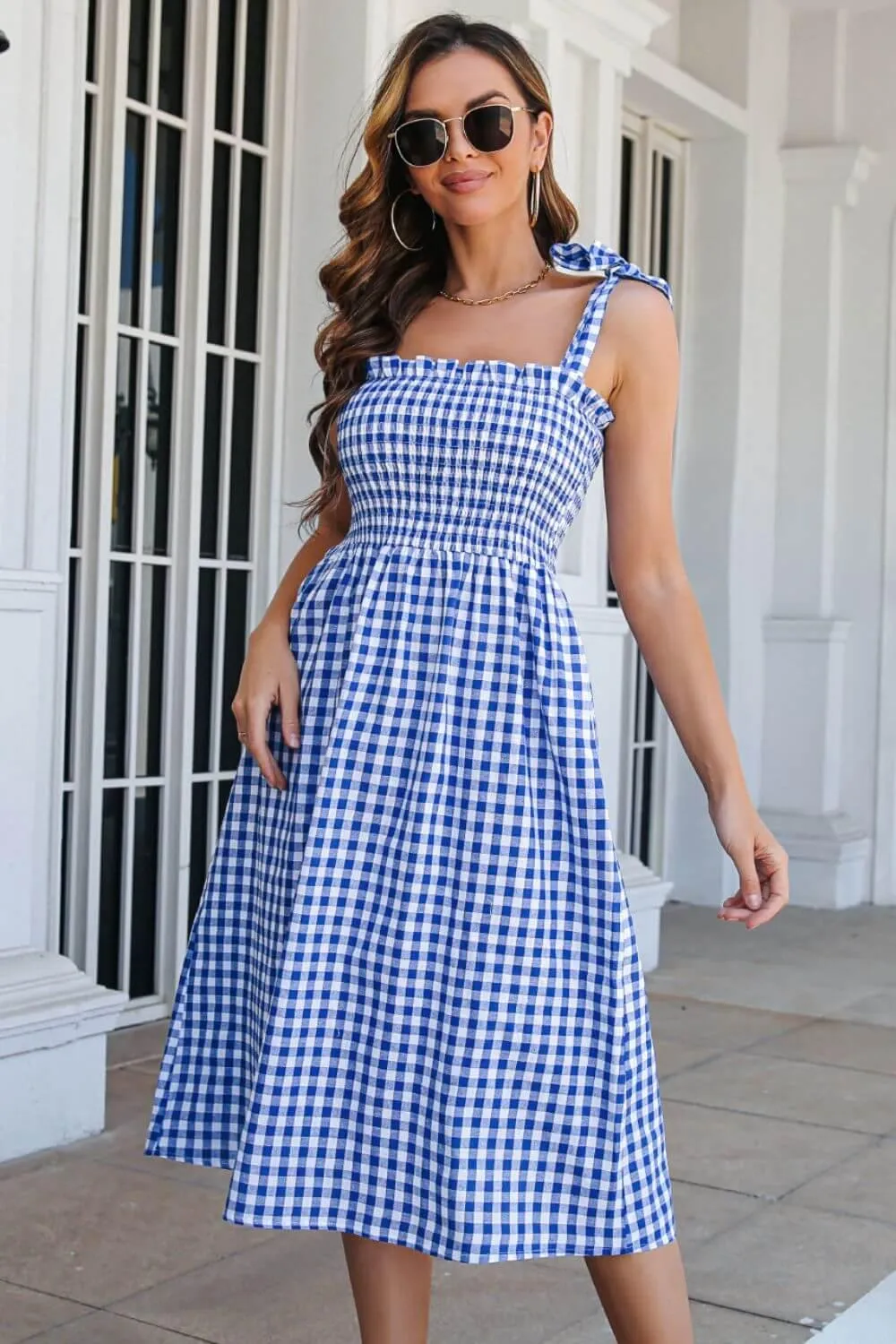 Checkered Charm Plaid Cami Dress