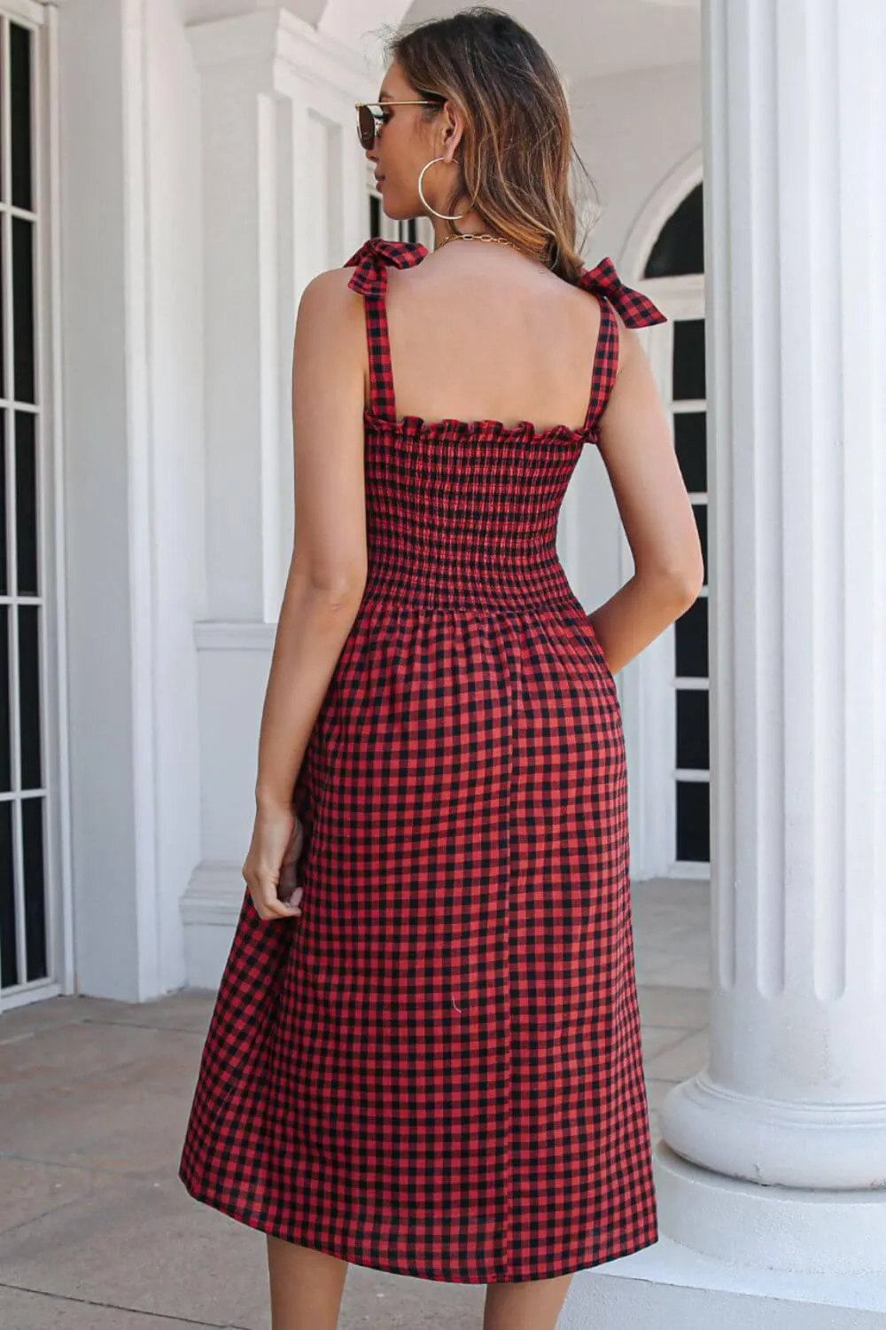 Checkered Charm Plaid Cami Dress