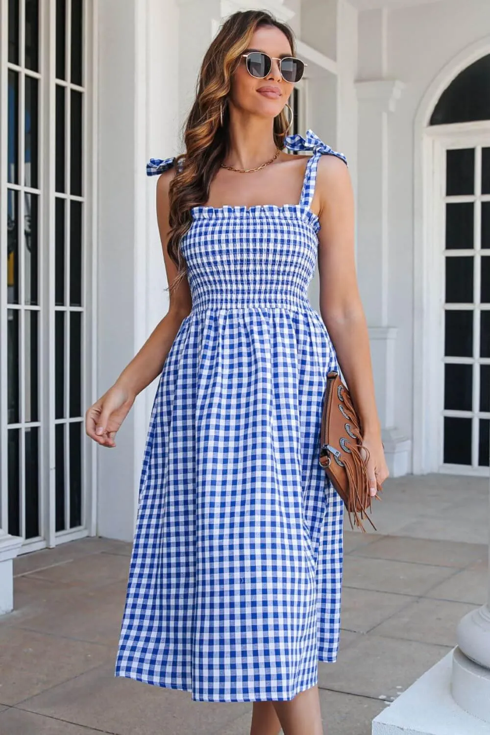Checkered Charm Plaid Cami Dress