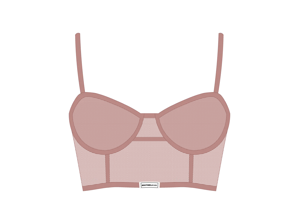 Deep Taupe Mesh Camisole Top