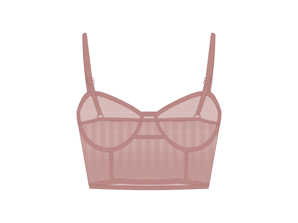 Deep Taupe Mesh Camisole Top