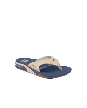 Fanning Flip Flops in Tan, Navy & Tan