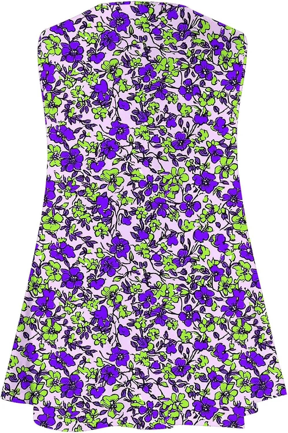 Fashion Print Plus Size Tank Tops for Women, Loose V-Neck Summer Sleeveless Casual Shirts Ruffle Hem Vacation Clothes
