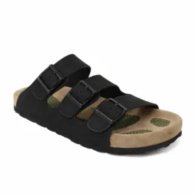 Green Cross 71920 Mens 3-Straps Sandal - Black and Brown
