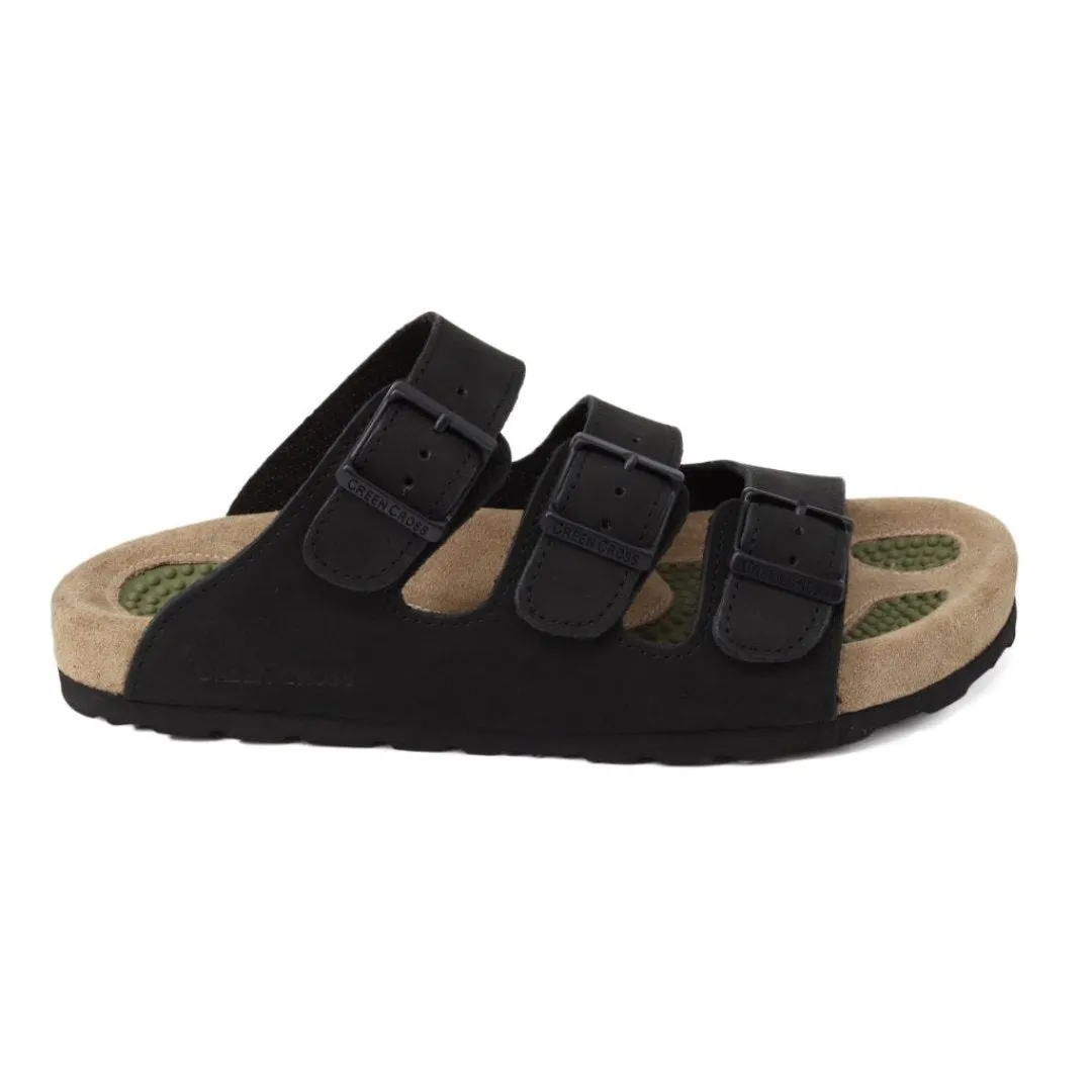 Green Cross 71920 Mens 3-Straps Sandal - Black and Brown