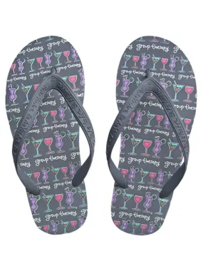 Group Therapy Drinking Women's Novelty Comfy Flip Flops