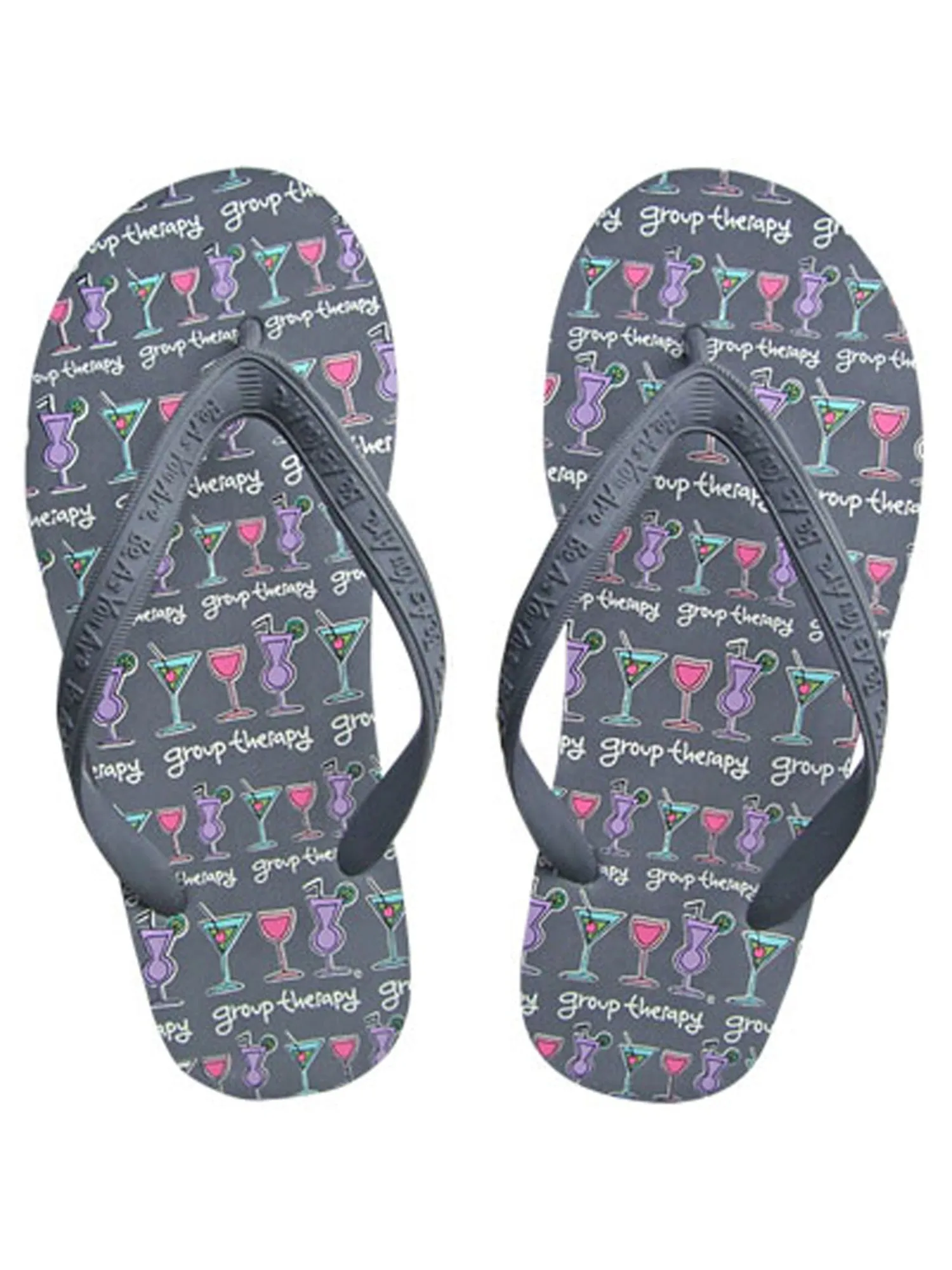 Group Therapy Drinking Women's Novelty Comfy Flip Flops