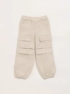 HOP Kids Beige Parachute Trousers