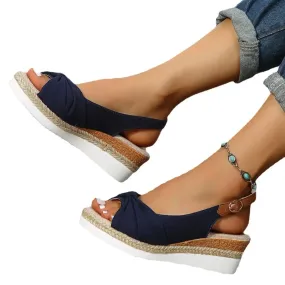 Ivyshape | Ankle Strap Peep Toe Platform Sandal