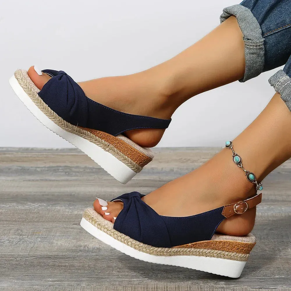 Ivyshape | Ankle Strap Peep Toe Platform Sandal