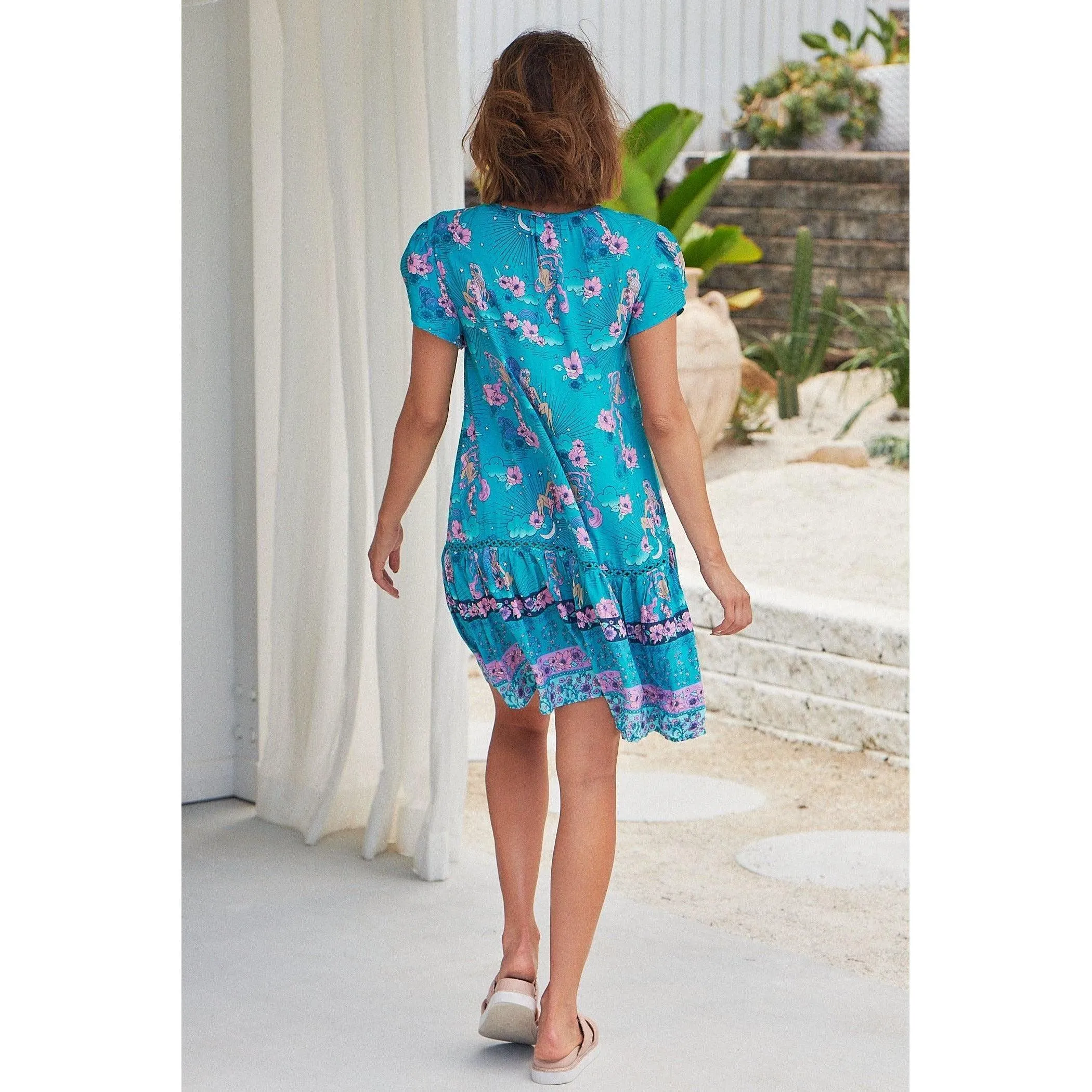 JAASE Starry Turquoise Print Jess Mini Dress