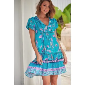JAASE Starry Turquoise Print Jess Mini Dress
