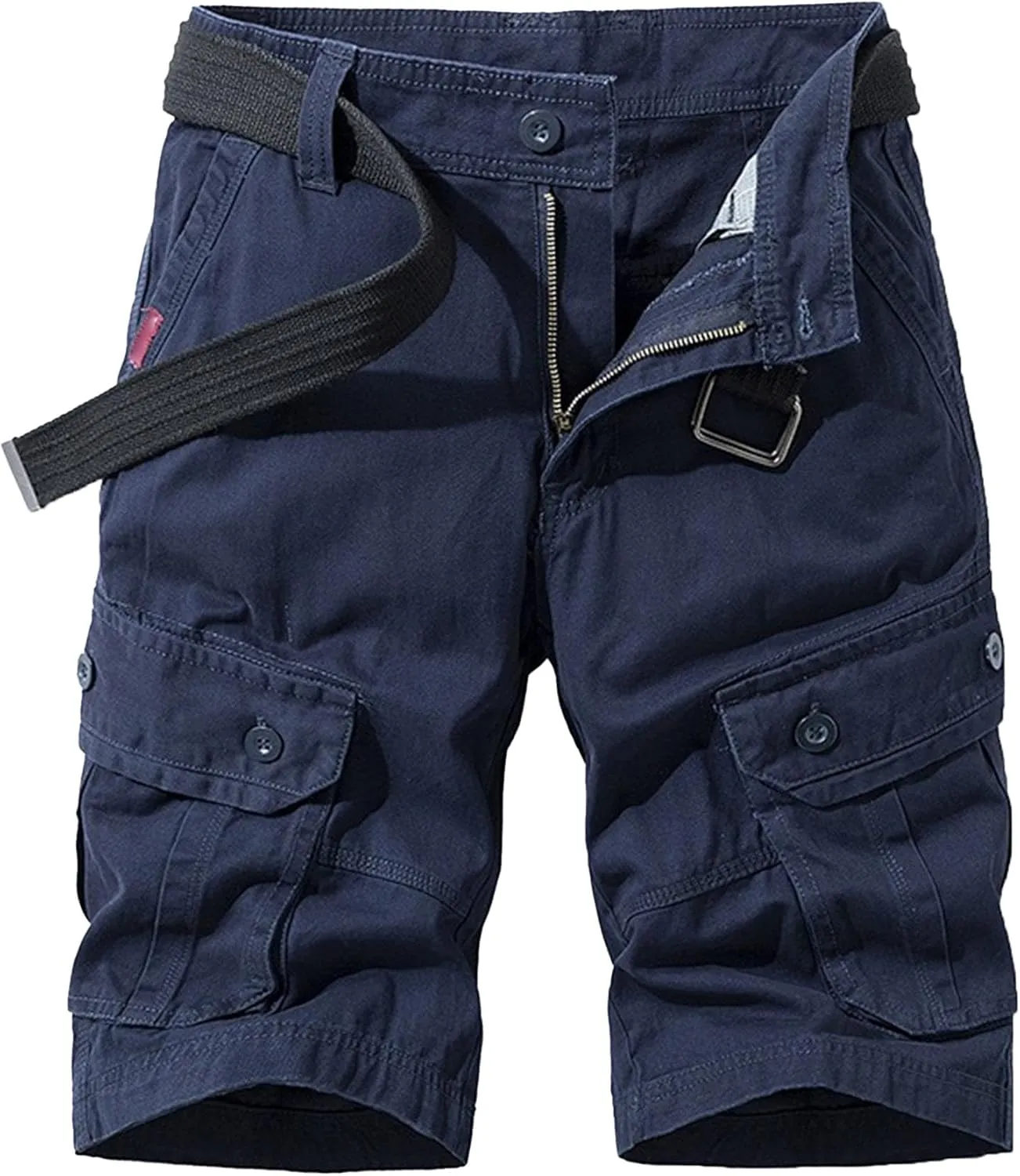 JEKE-DG Men's Relaxed Fit Cotton Cargo Shorts Casual Fashion Streetwear Shorts Solid Multi Pocket Work Shorts