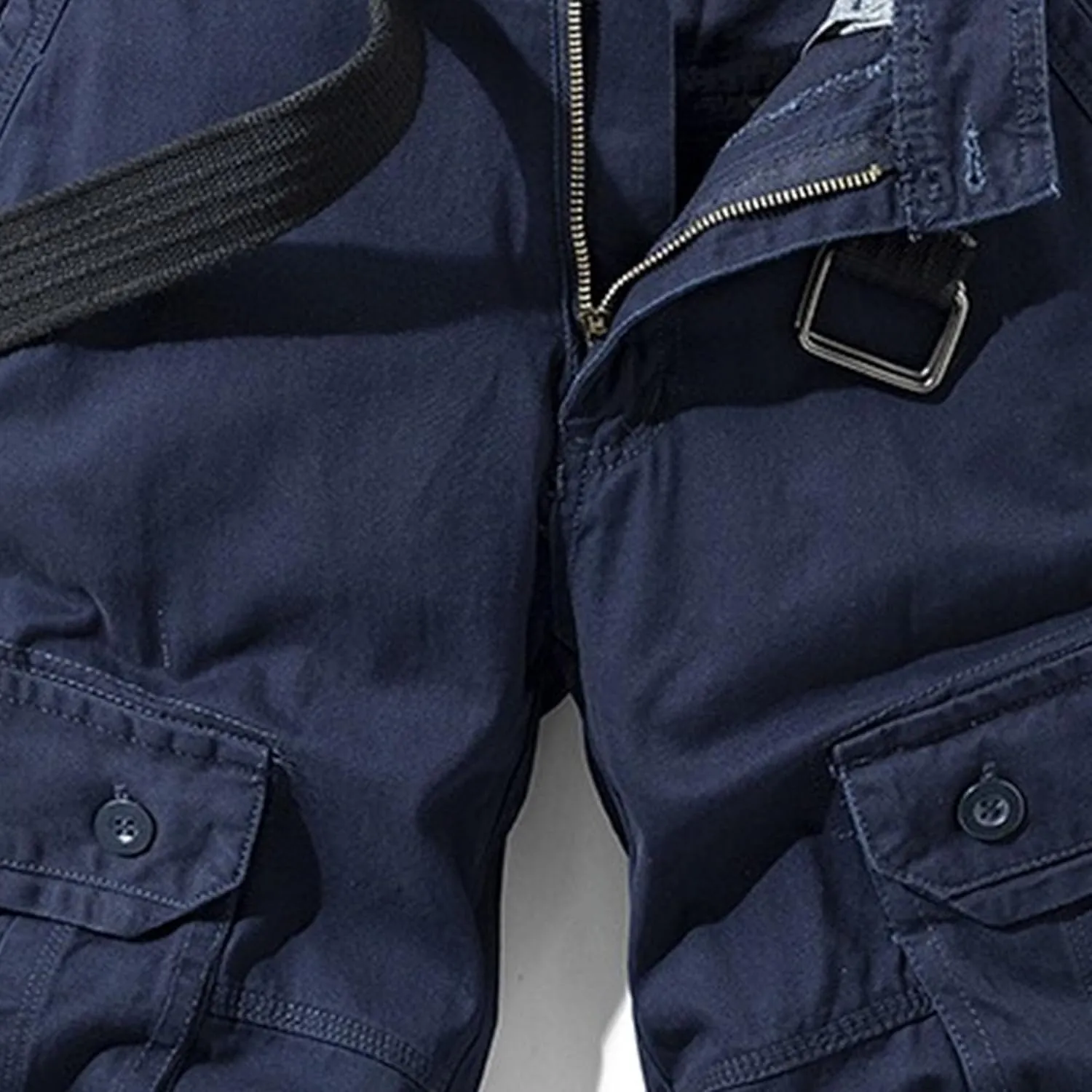 JEKE-DG Men's Relaxed Fit Cotton Cargo Shorts Casual Fashion Streetwear Shorts Solid Multi Pocket Work Shorts
