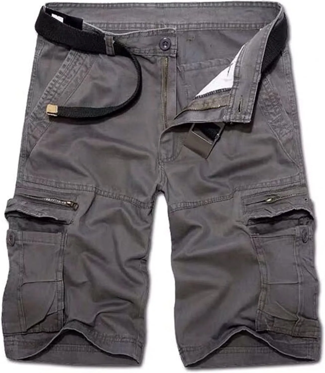JEsilunmaMY Relaxed Fit Cargo Shorts for Men Multi-Pocket Outdoor Cotton Beach Shorts Lightweight Military Hiking Shorts