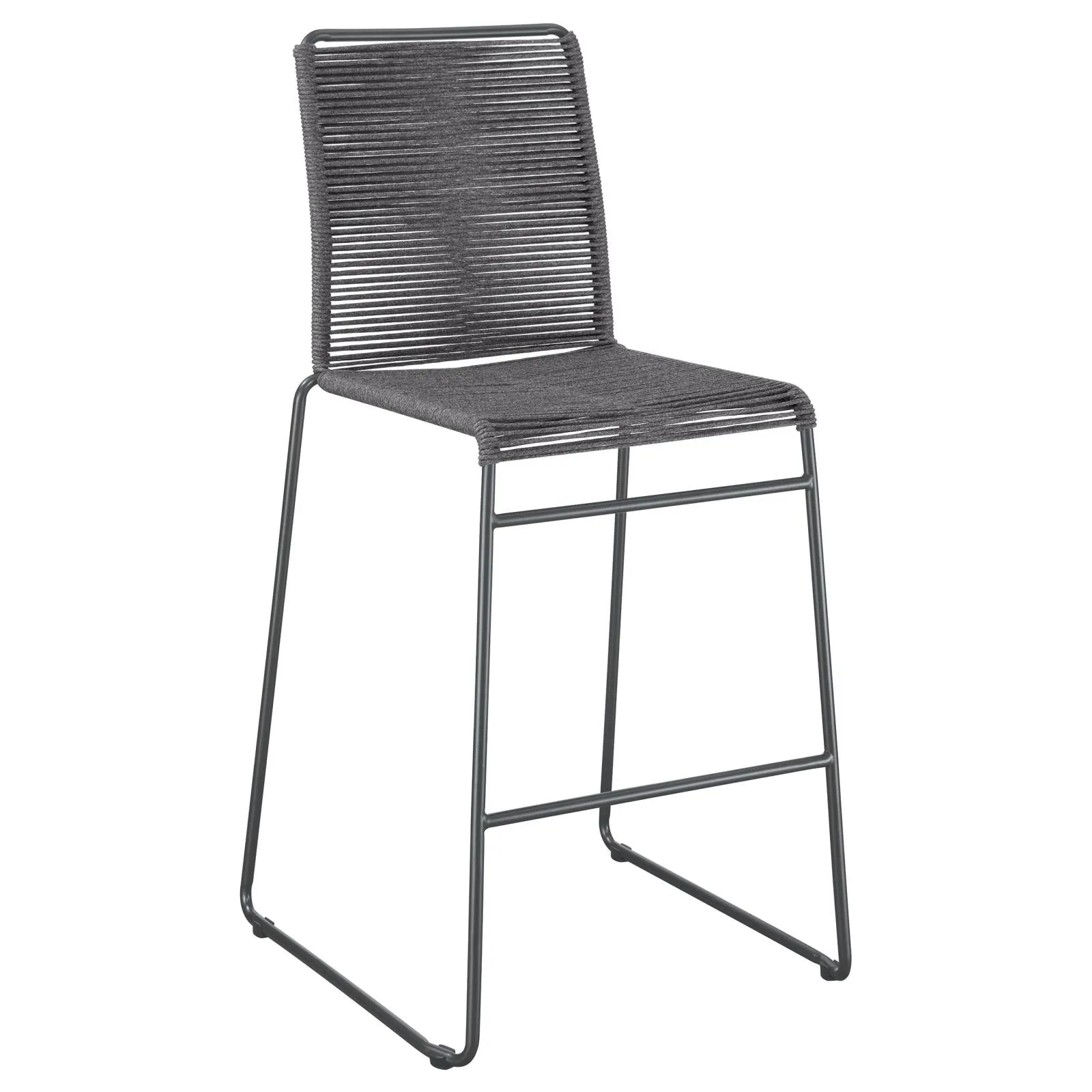 Kai Charcoal/Gunmetal Upholstered Bar Stools with Footrest, Set of 2