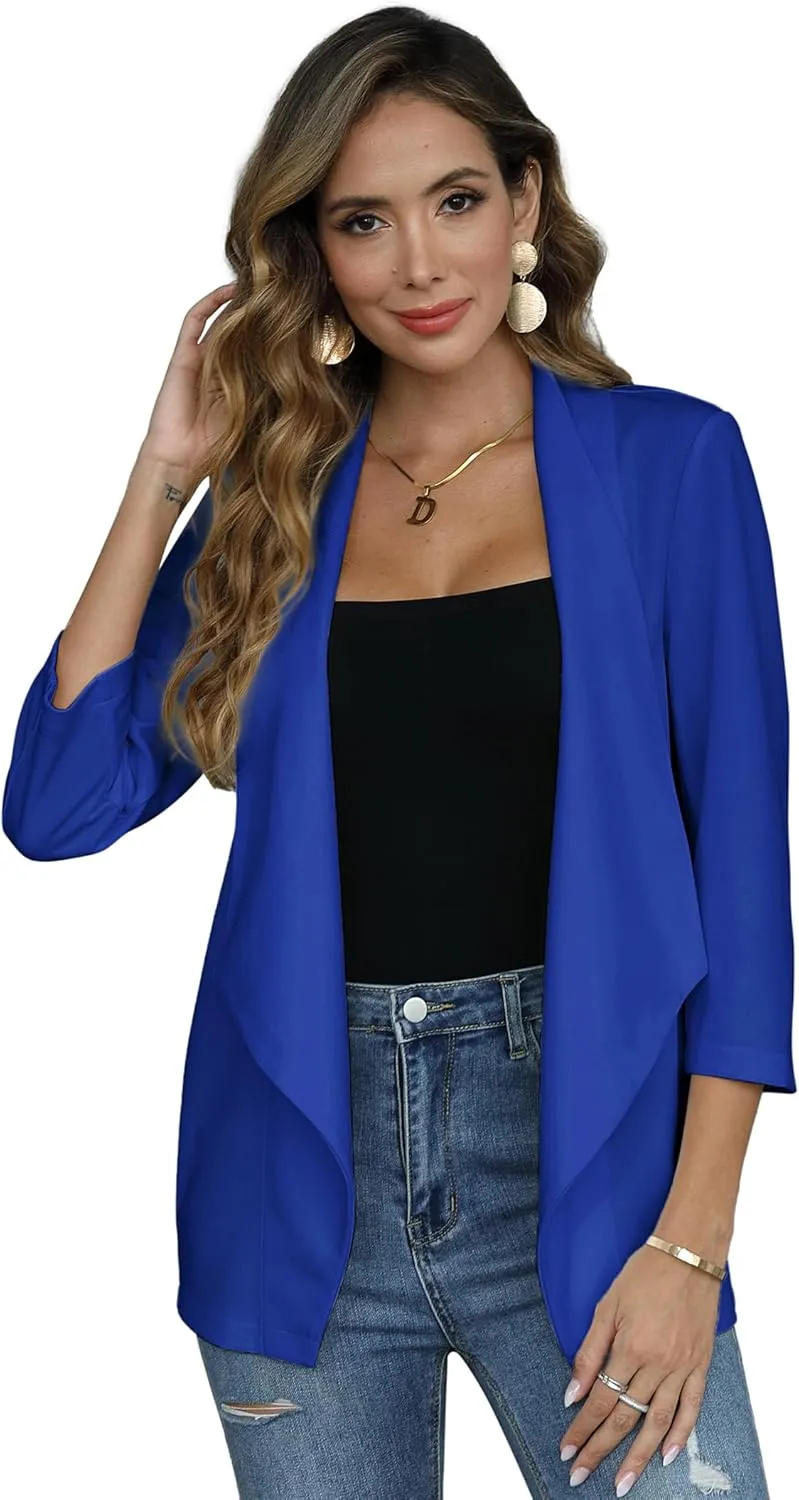 KOJOOIN Womens Casual Blazers Long Sleeve Open Front Business Casual Cardigan Jacket