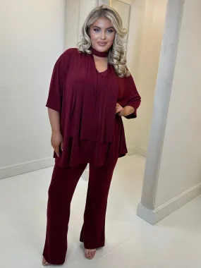 Lynsey Burgundy 3 Piece Slinky Set