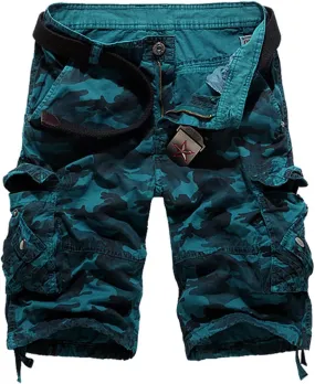 Mens Camo Work Shorts Relaxed Fit Multi-Pocket Camouflage Cargo Shorts Outdoor Fashion Lightweight Hiking Hunting Shorts