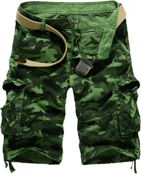 Mens Camo Work Shorts Relaxed Fit Multi-Pocket Camouflage Cargo Shorts Outdoor Fashion Lightweight Hiking Hunting Shorts