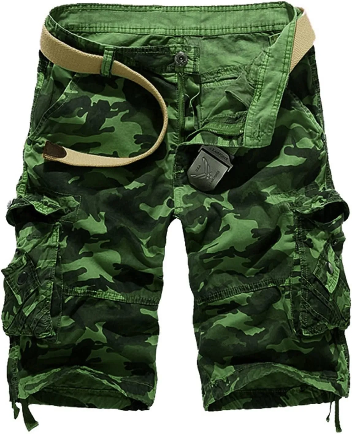 Mens Camo Work Shorts Relaxed Fit Multi-Pocket Camouflage Cargo Shorts Outdoor Fashion Lightweight Hiking Hunting Shorts