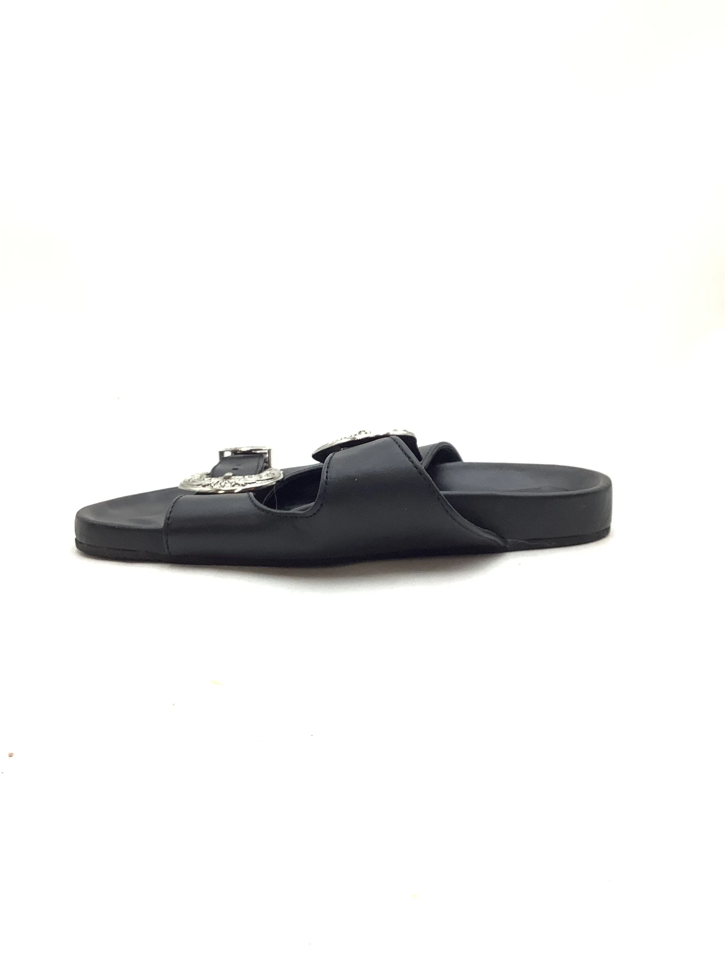 MyGratitude Women's Sandal Black Leather Buckle Size: 11