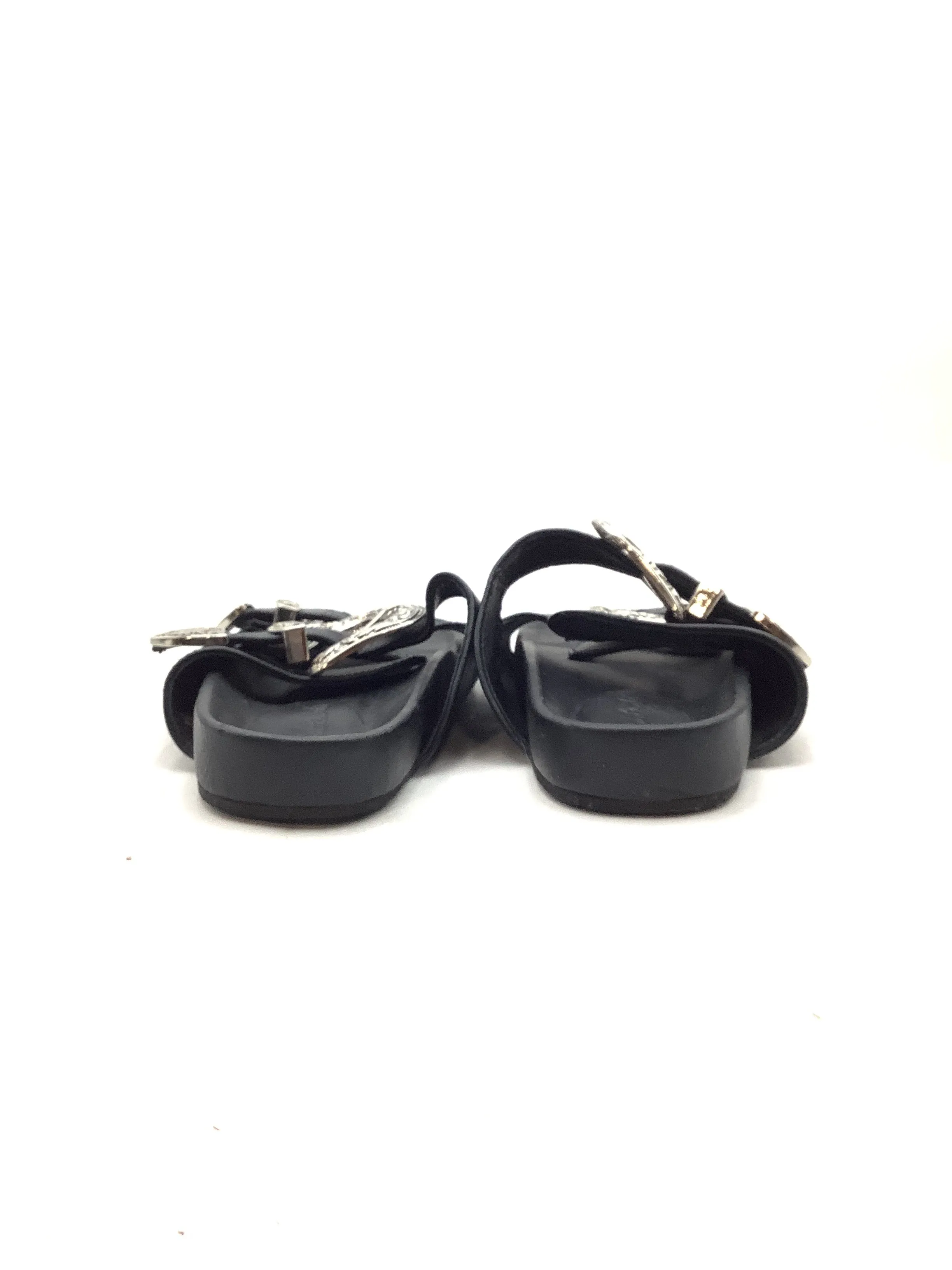 MyGratitude Women's Sandal Black Leather Buckle Size: 11