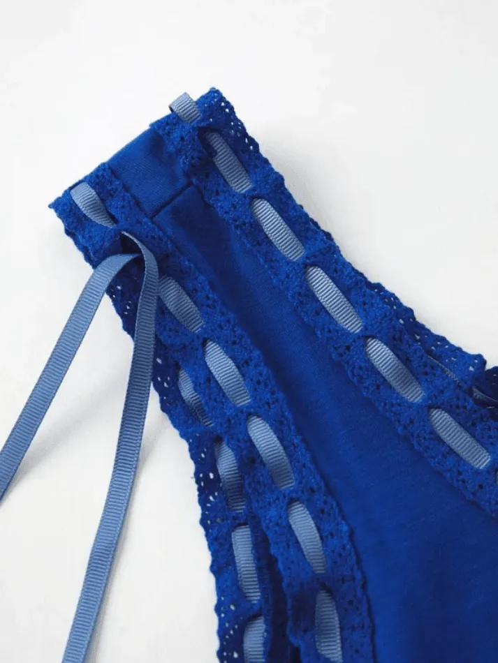 Neckline Lace Stitching Cami Top