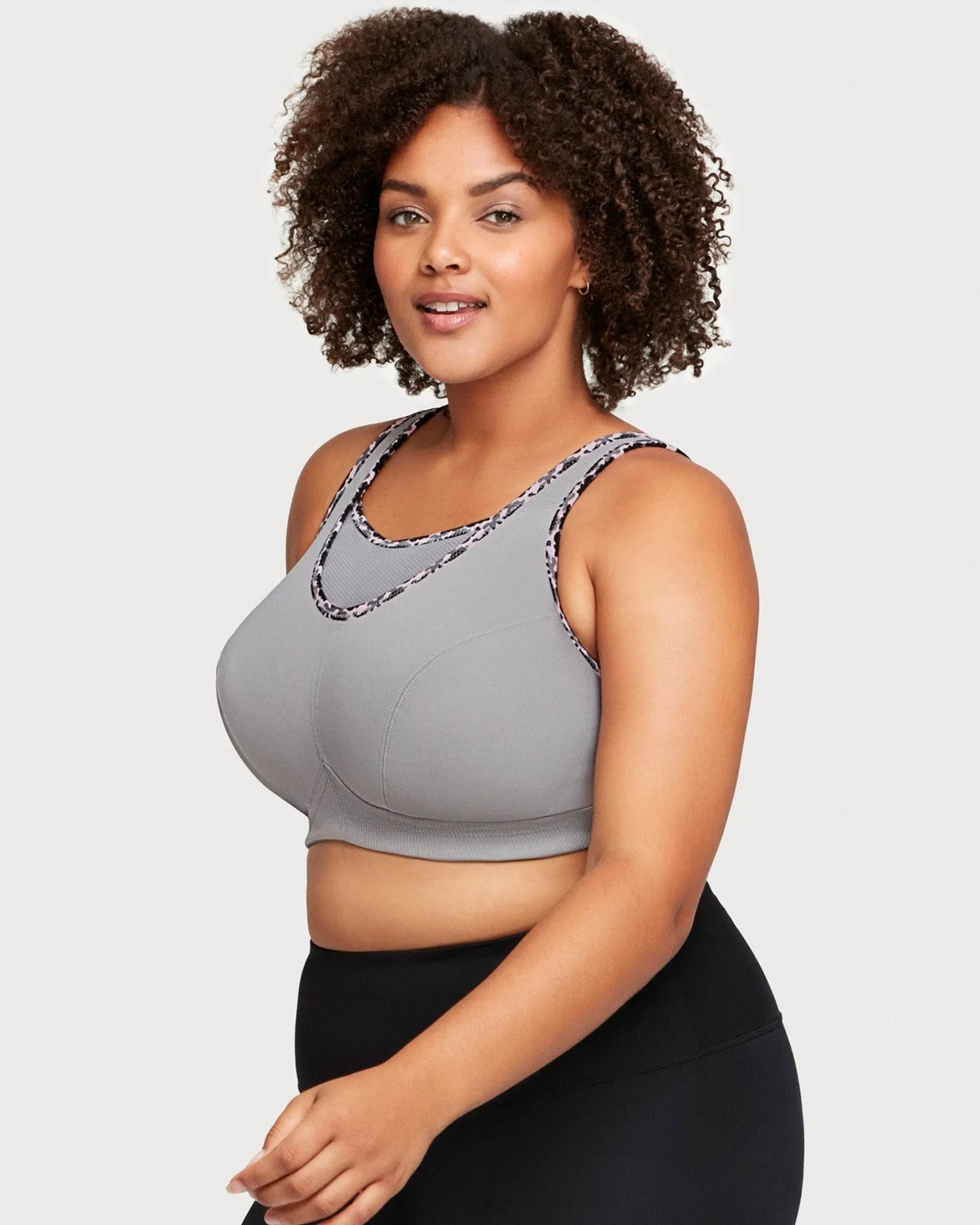 No-Bounce Camisole Sports Bra | Soft Gray