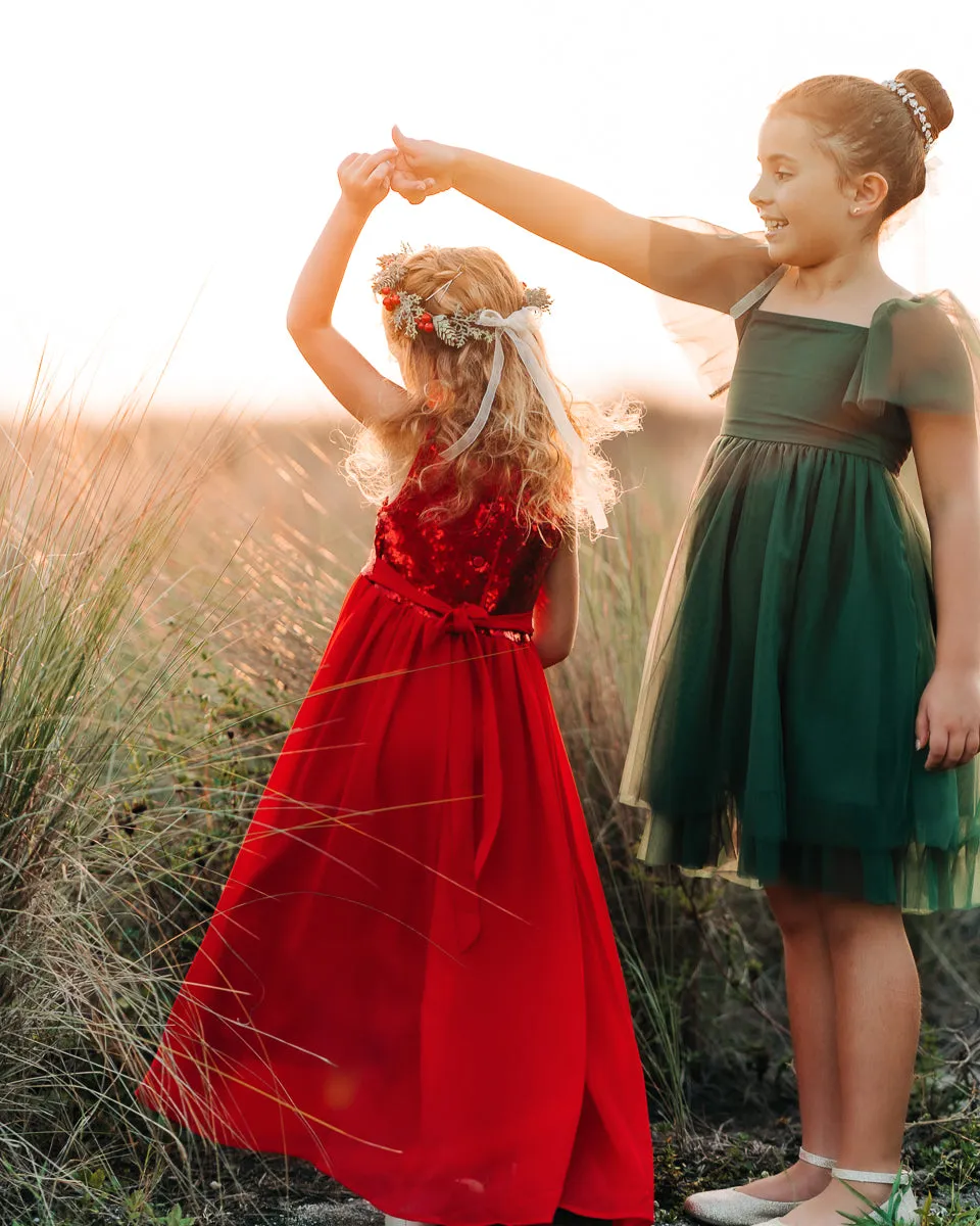 Noelle Dress (red chiffon)