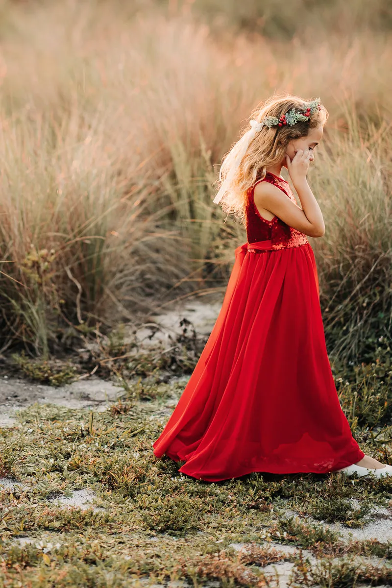 Noelle Dress (red chiffon)