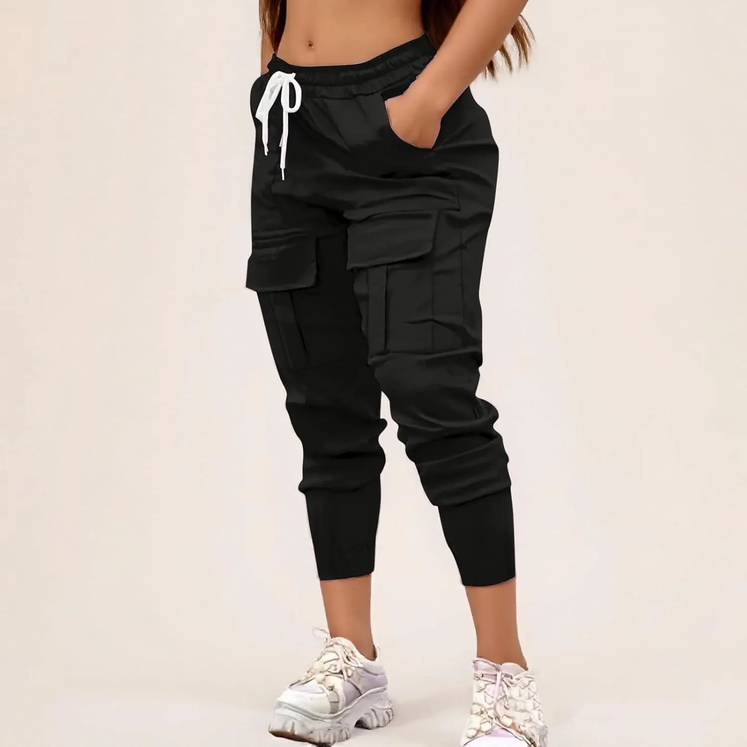 Outdoor Hiking Cargo Pants for Women Baggy Multi Pockets Workout Y2K Pants Stretchy Work Lightweight Travel Trousers