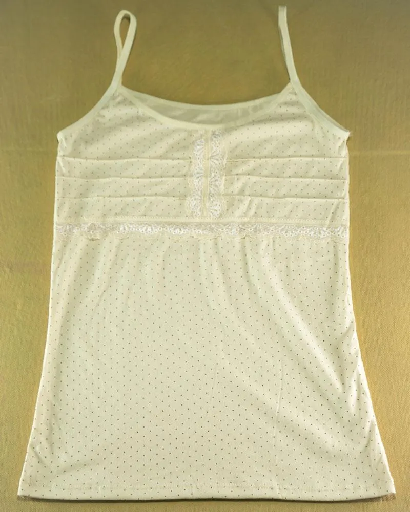 Pack of 3 - Polka Dotted Cotton Camisole For Women - MA-6