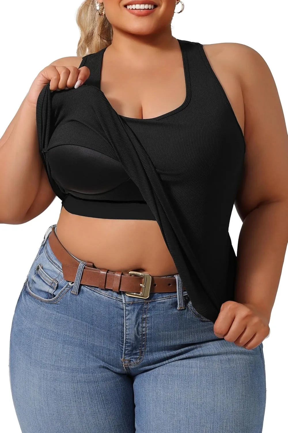 Plus Size Women's Casual Sports Tank Top,Breathable and Soft, for Sports and Daily Life Wear