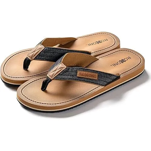 Roxoni Mens Thong Flip Flops Beach/Pool Outdoor Sandals