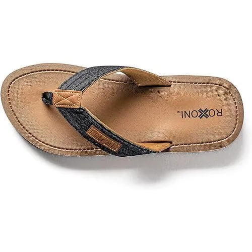 Roxoni Mens Thong Flip Flops Beach/Pool Outdoor Sandals