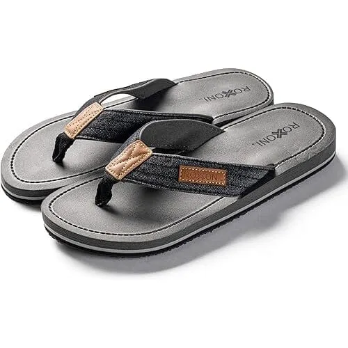 Roxoni Mens Thong Flip Flops Beach/Pool Outdoor Sandals