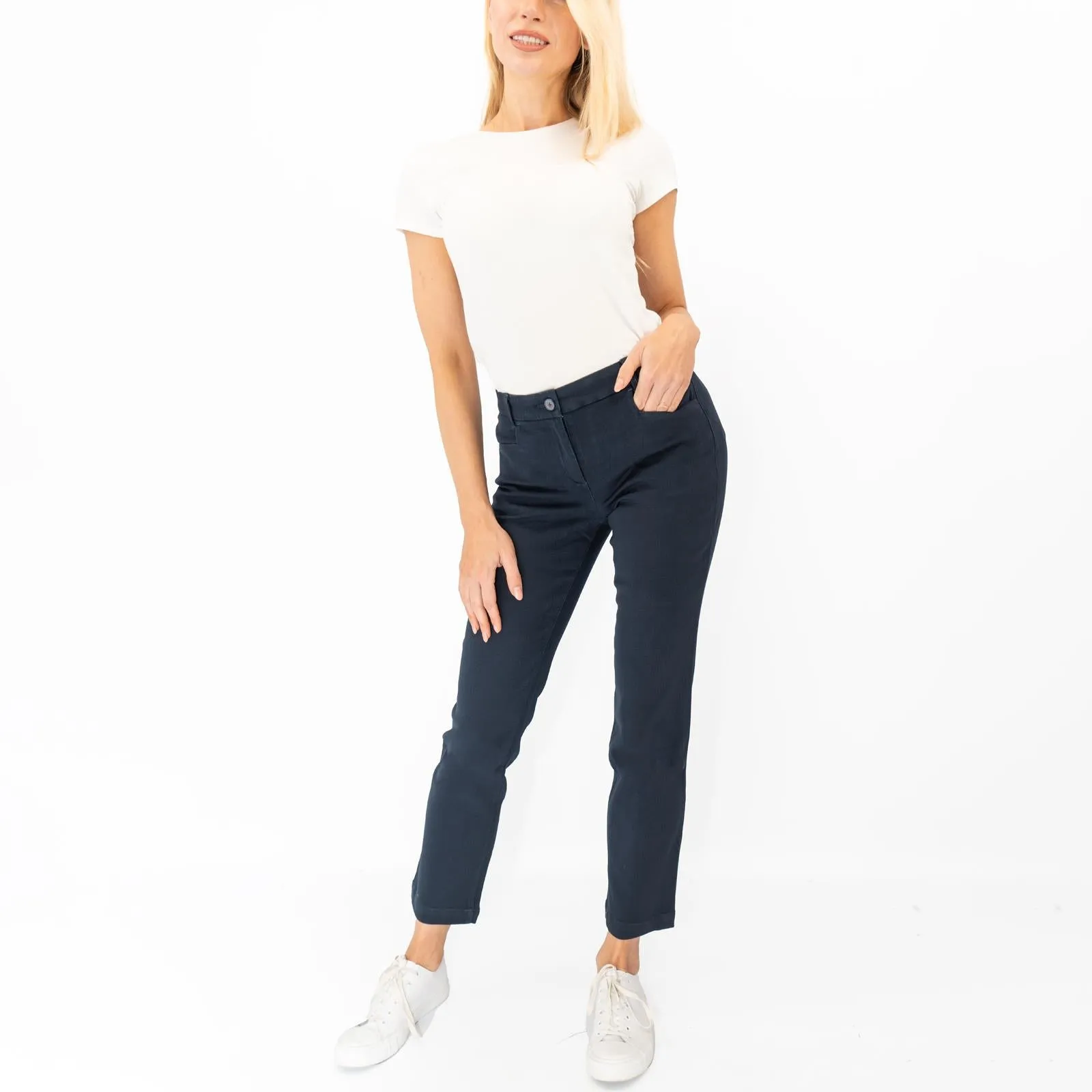 White Stuff Sienna Stretch Trousers Dark Navy