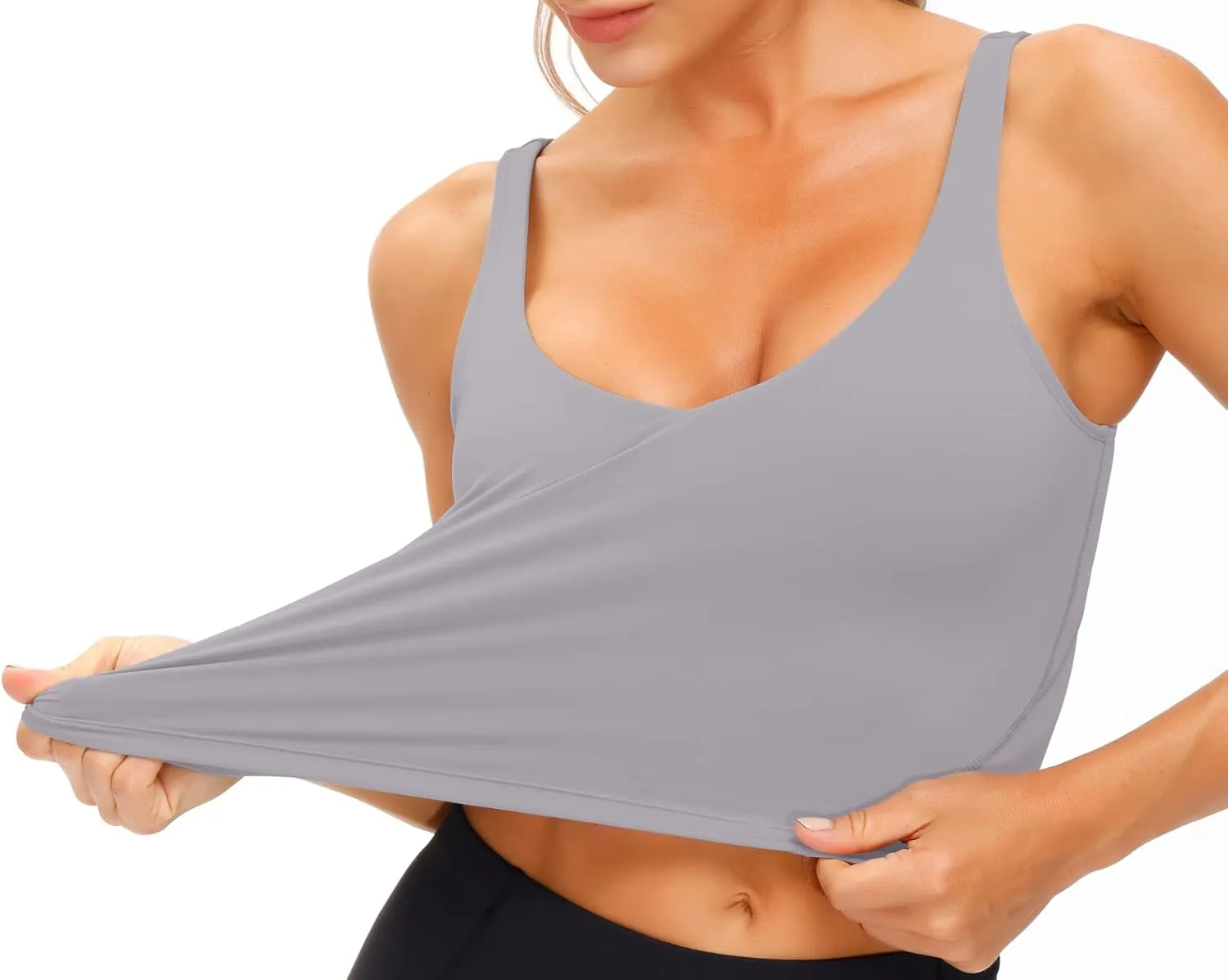 Wjustforu Women's Tank Top Padded Sports Bra Running Workout Yoga Crop Top