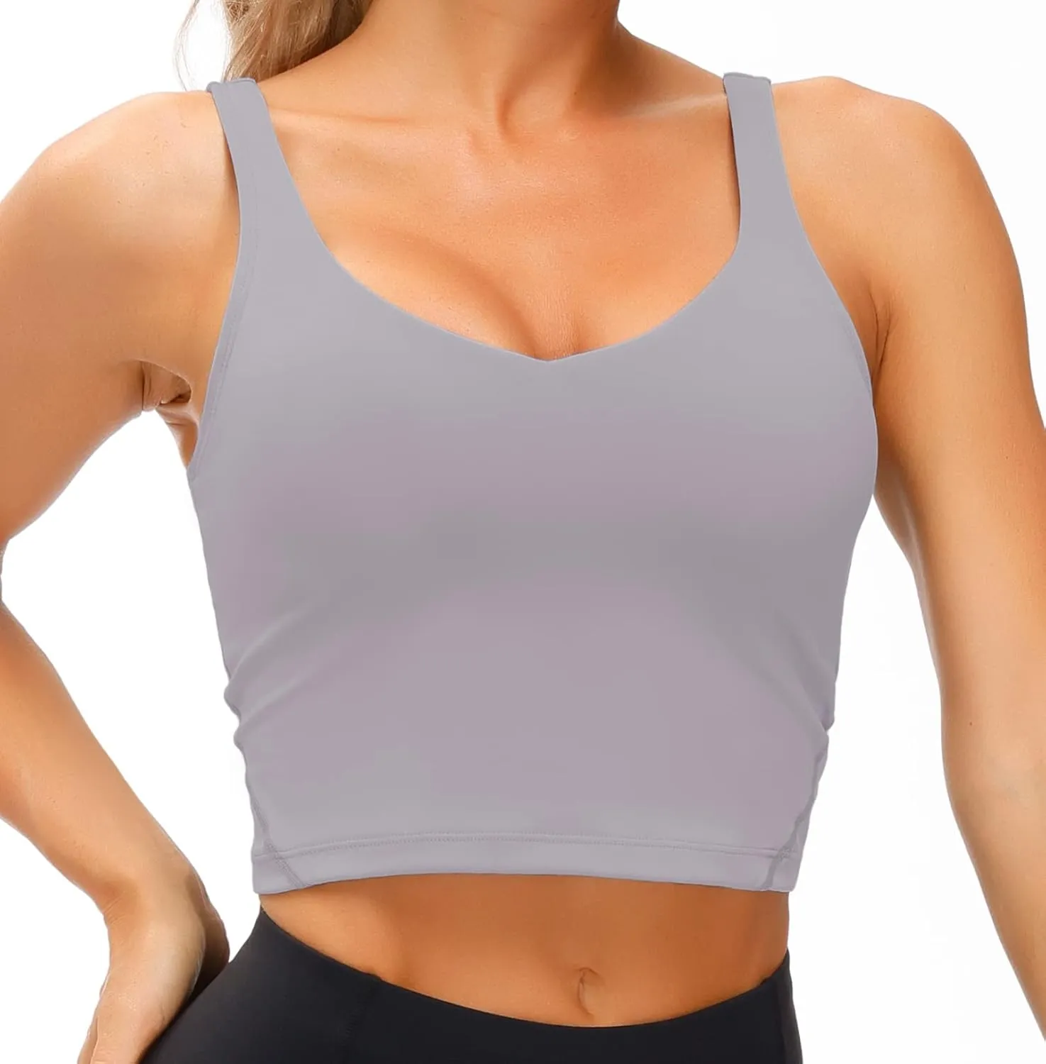 Wjustforu Women's Tank Top Padded Sports Bra Running Workout Yoga Crop Top