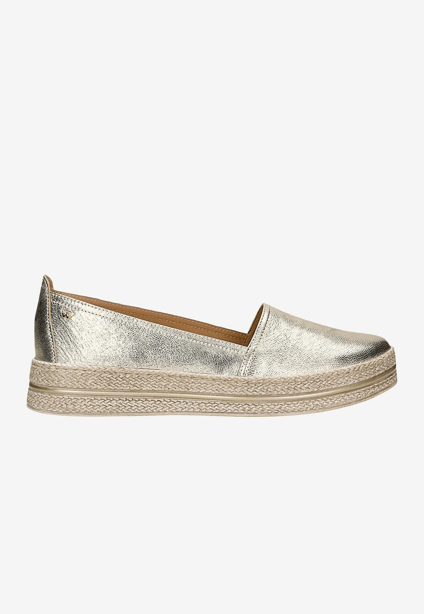 Wojas Golden Leather Espadrilles Slip-On Flats | 4627758