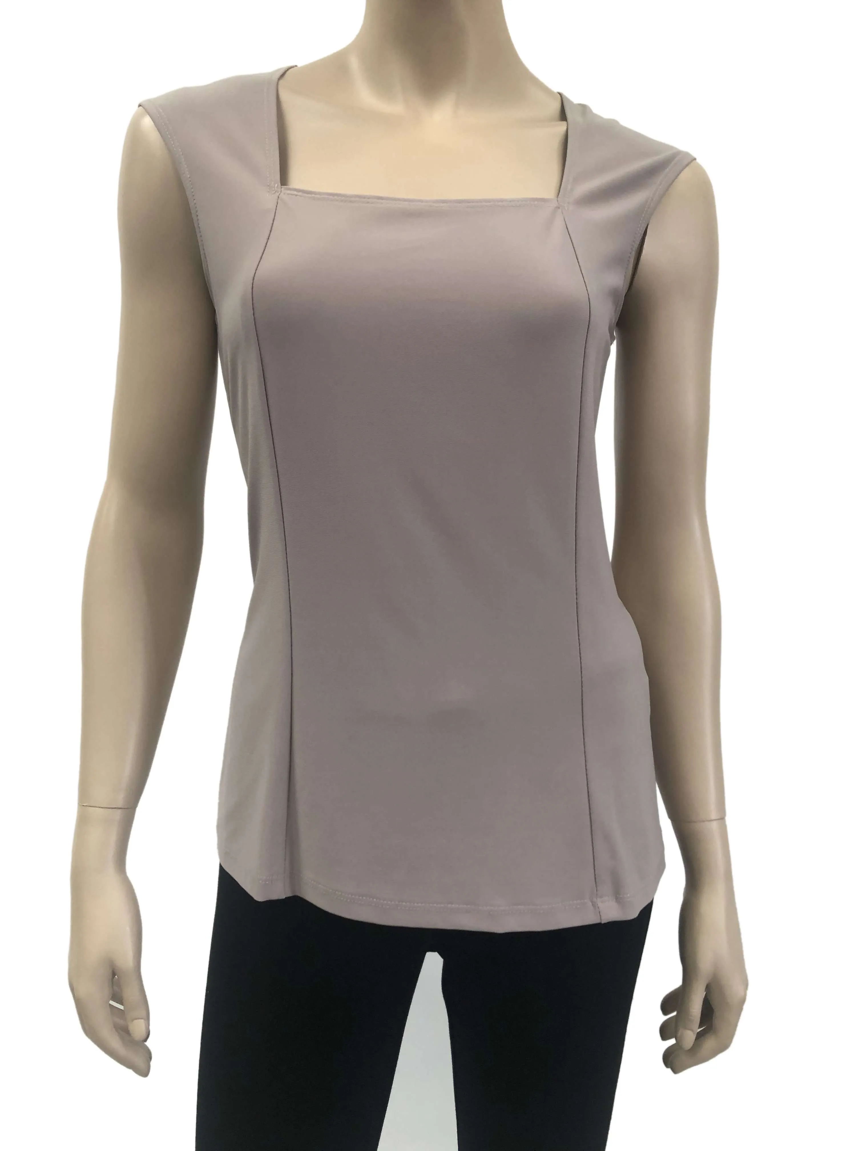 Women's Camisole Taupe Neutral Color Flattering Fit Made In Quality Stretch Fabric Our Best Seller Quality Mader In Canada Yvonne Marie Boutiques