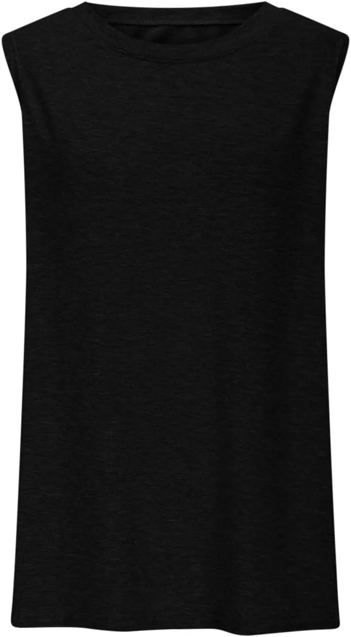 Womens Tank Tops Sleeveless Crew Neck Loose Fit Shirts Summer Clothes Solid Color Basic Tunic Blouse