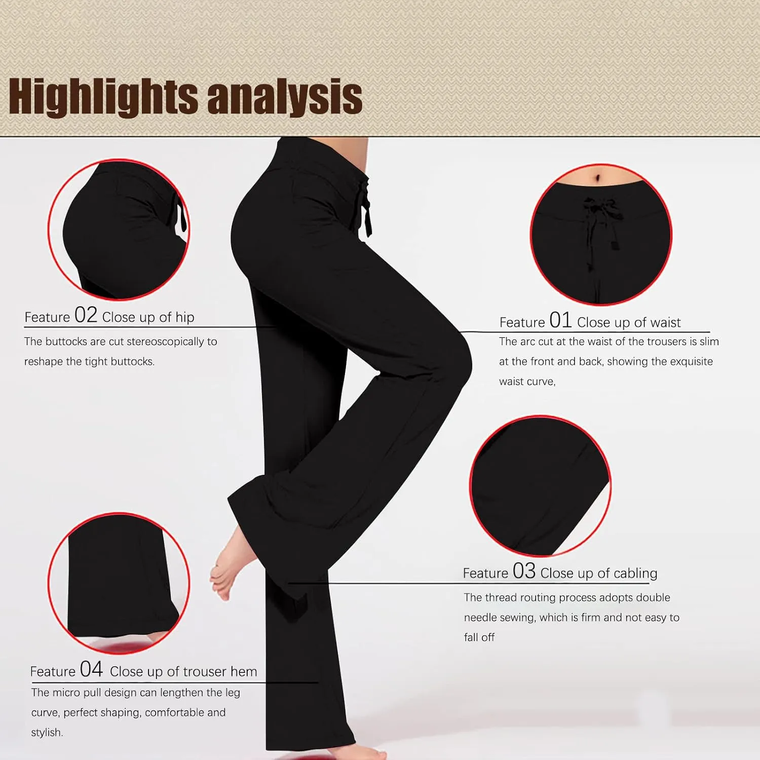 Womens Workout Out Leggings Stretchy Waist Yoga Gym Loose Pants with Multi Button Cargo Pockets Wide Leg