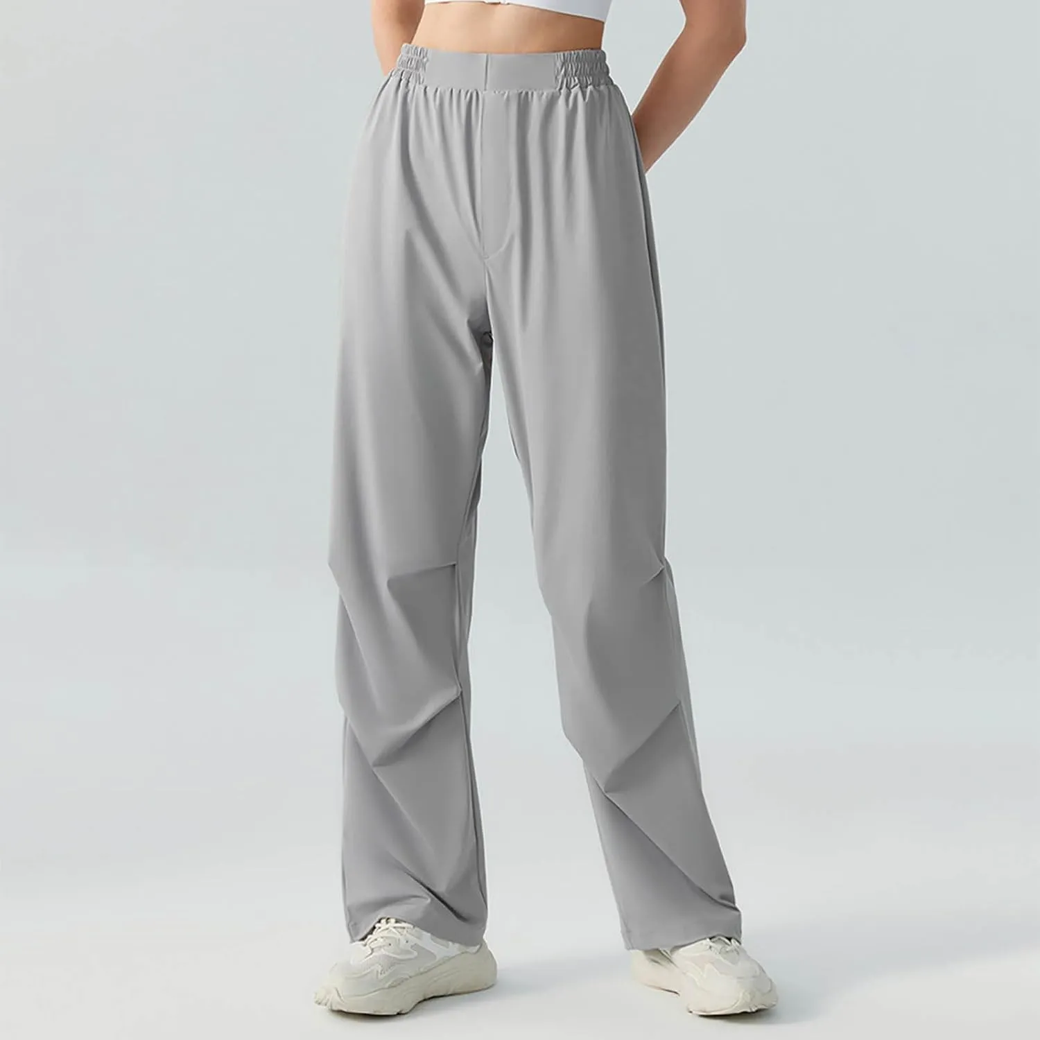 Women's Yoga Pants Stretchy Waist Straight Leg Trousers Soft Comfy Casual Workout Running Sweatpants with Pockets